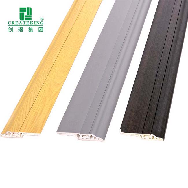 Nhà cung cấp Trung Quốc Dễ dàng lắp đặt Ván chân tường PVC chống cháy chống thấm nước để trang trí