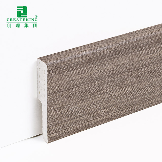 Tấm ốp chân tường PVC nguyên khối 60 * 12 mm