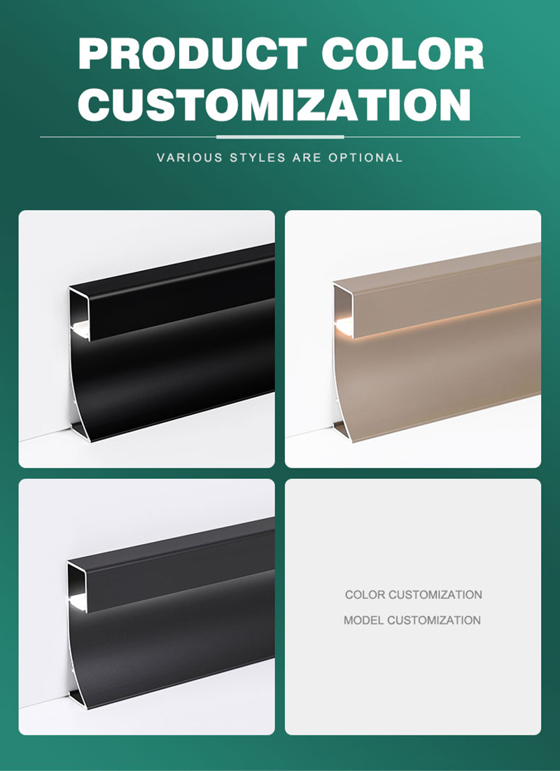 V&aacute;n ch&acirc;n tường LED k&iacute;ch cỡ kh&aacute;c nhau