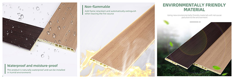 Tấm ốp ch&acirc;n tường bằng b&uacute;t ch&igrave; PVC 100 * 12 mm