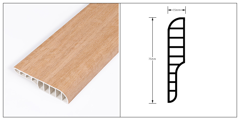 Tấm ốp ch&acirc;n tường bằng b&uacute;t ch&igrave; PVC 75 * 15mm