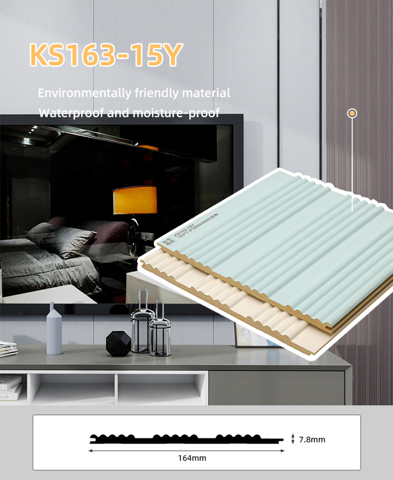 Tấm tường c&oacute; r&atilde;nh cong đặc 164 * 7,8mm