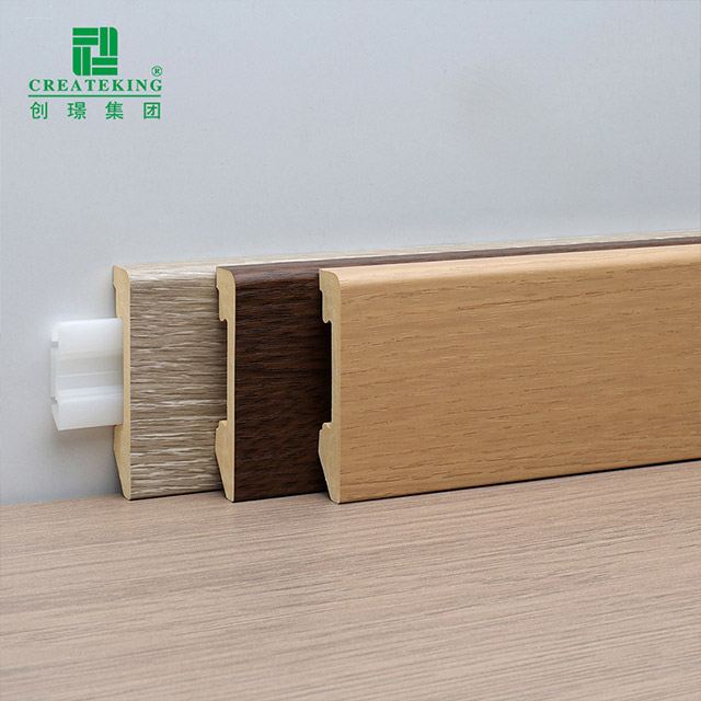 Tấm ốp chân tường bằng nhựa PVC nguyên khối 60 * 12mm