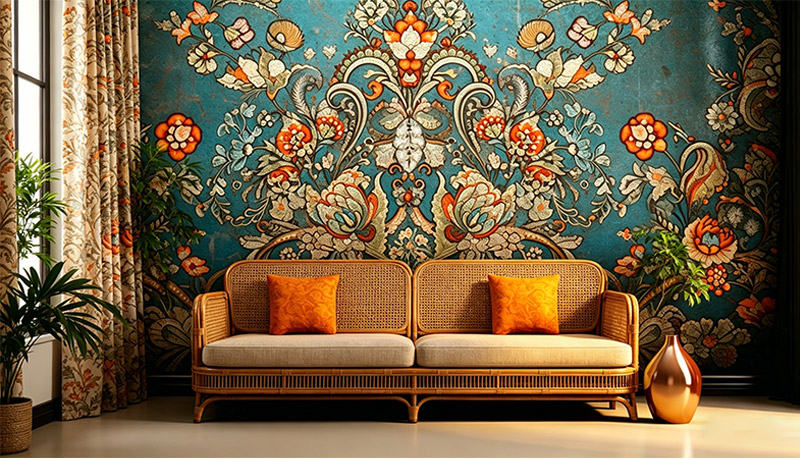 giấy d&aacute;n tường truyền thống