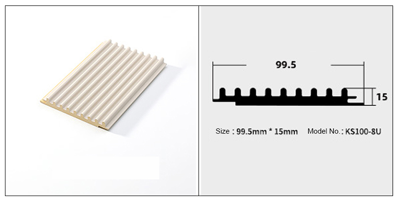 Tấm tường c&oacute; r&atilde;nh h&igrave;nh b&aacute;n nguyệt 99,5 * 15mm