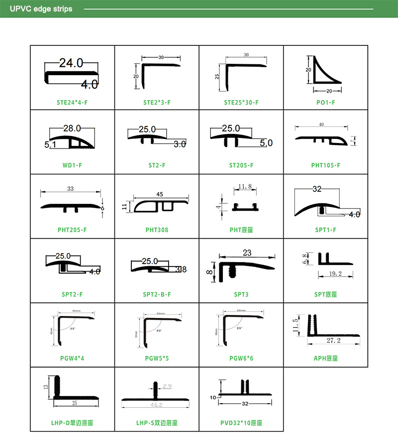 Dải cạnh s&agrave;n h&igrave;nh chữ T PVC