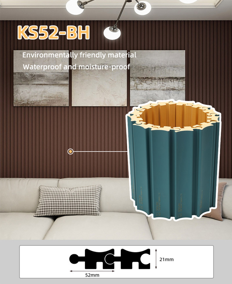 Tấm tường xoay PVC 52 * 25mm