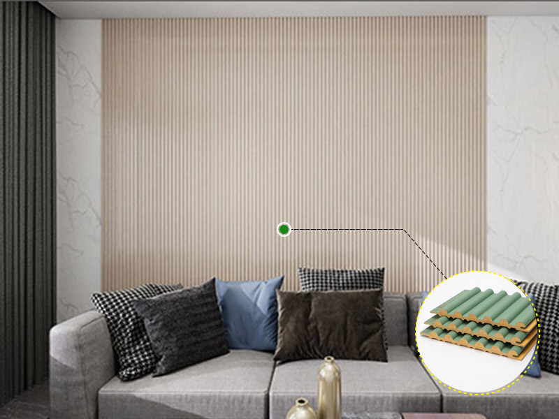 Tấm ốp tường nửa tr&ograve;n b&ecirc;n ngo&agrave;i PVC 156 * 12,8mm