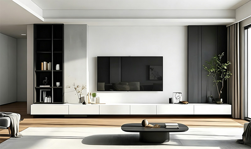 &Yacute; tưởng thiết kế tường nền TV