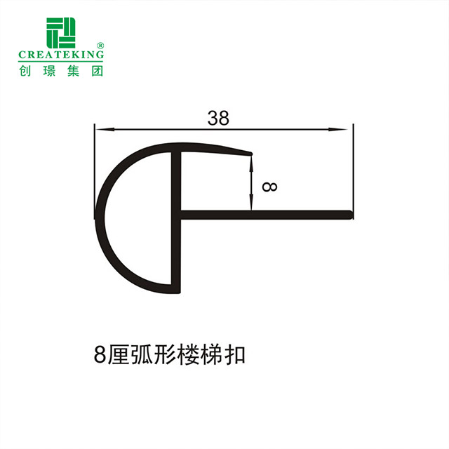 Mũi cầu thang PVC tròn 40 * 20mm
