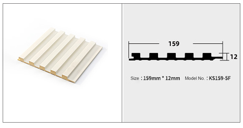 Tấm tường đặc c&oacute; r&atilde;nh v&acirc;n gỗ 159 * 12 mm