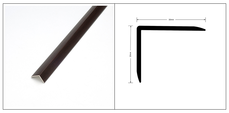 Dải viền s&agrave;n gỗ nguy&ecirc;n khối h&igrave;nh chữ L PVC 30 * 25 mm