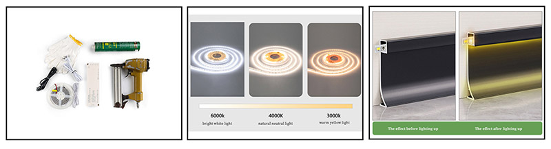 Tấm ốp ch&acirc;n tường bằng nh&ocirc;m LED 50 * 9mm