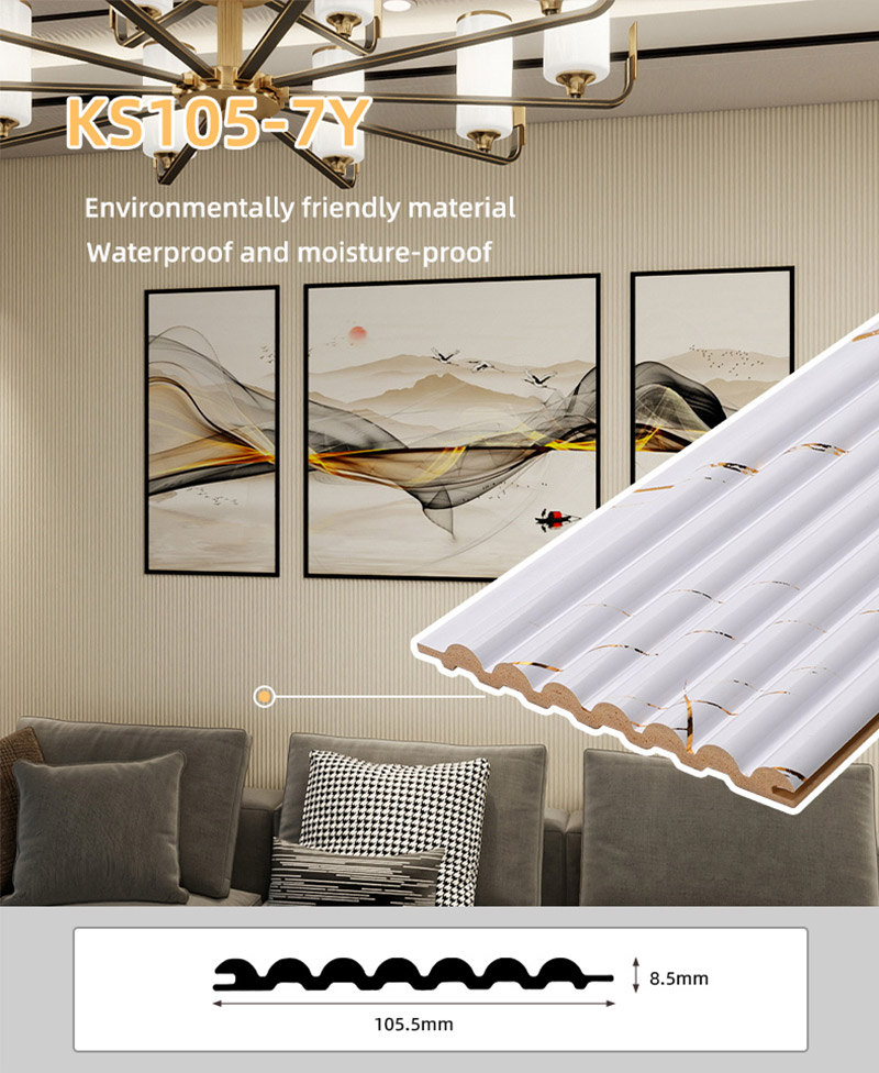 Tấm tường h&igrave;nh b&aacute;n nguyệt bằng đ&aacute; cẩm thạch trắng v&agrave;ng 105,5 * 8,5mm 