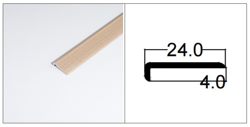 Hồ sơ viền s&agrave;n PVC h&igrave;nh chữ L 20 * 4,5mm