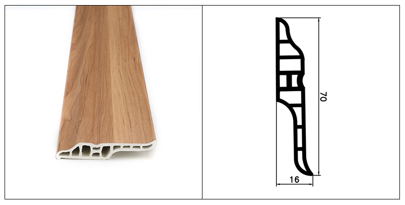 Tấm v&aacute;n ch&acirc;n tường rỗng nhiều khoang PVC 70 * 16mm