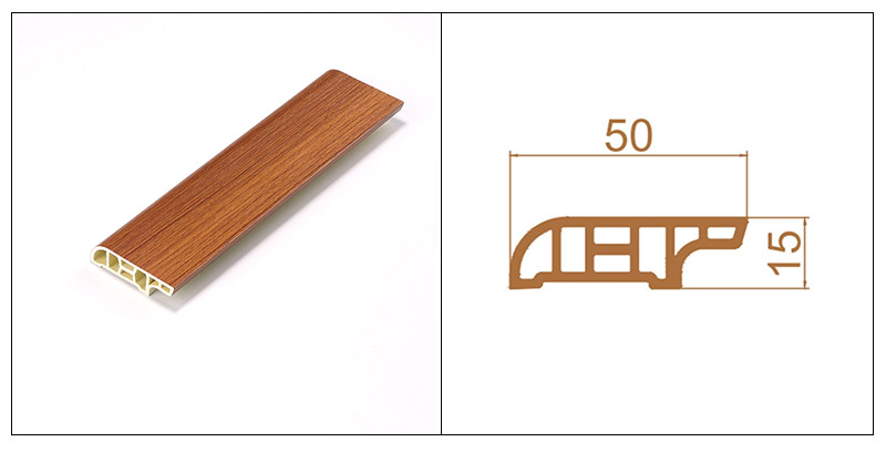 V&aacute;n ch&acirc;n tường SPC v&acirc;n gỗ 50 * 15mm