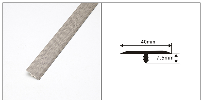 Dải chuyển tiếp s&agrave;n h&igrave;nh chữ T PVC 40 * 7,5mm