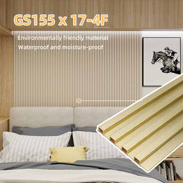 Tấm tường có rãnh màu vàng kim loại 155 * 17mm