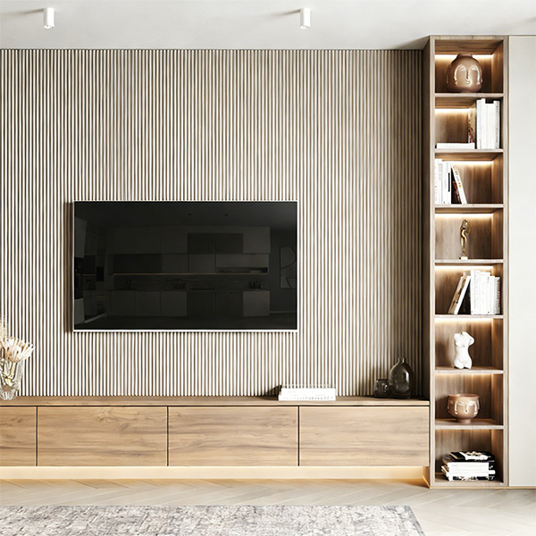 Bảng tường WPC thiết kế hình bán nguyệt 158 ​​* 15mm