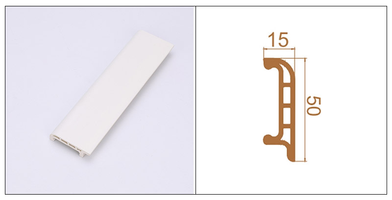 Tấm ốp ch&acirc;n tường kẹp PVC 50 * 15mm