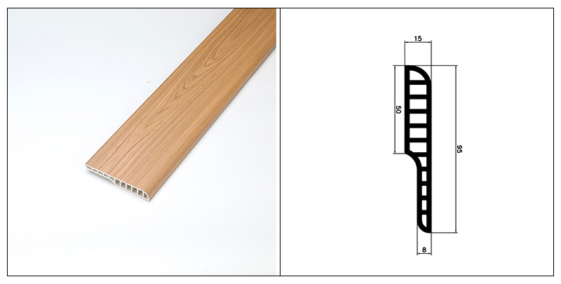 V&aacute;n ch&acirc;n tường tr&ograve;n bằng b&uacute;t ch&igrave; PVC 95 * 15mm