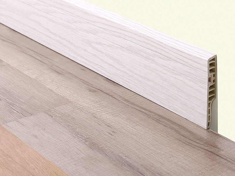 Tấm ốp ch&acirc;n tường ẩn m&oacute;ng tay PVC 100 * 15mm