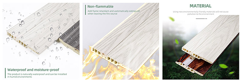 Tấm ốp ch&acirc;n tường ẩn m&oacute;ng tay PVC 100 * 15mm