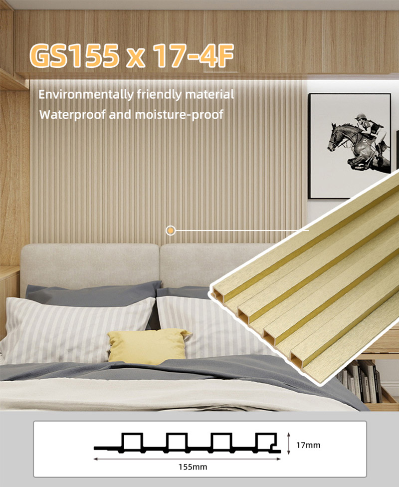 Tấm tường c&oacute; r&atilde;nh m&agrave;u v&agrave;ng kim loại 155 * 17mm
