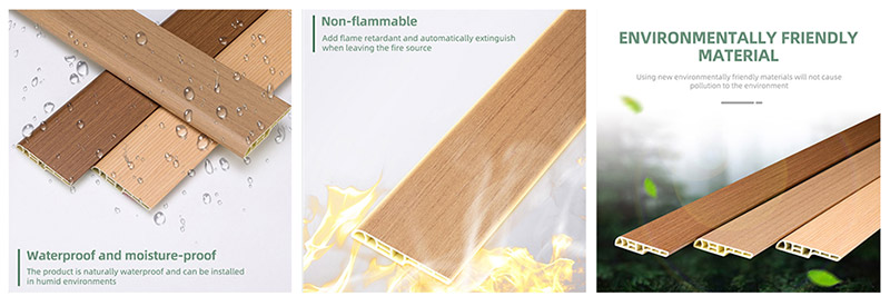 Tấm ốp ch&acirc;n tường bằng b&uacute;t ch&igrave; PVC 70 * 12 mm