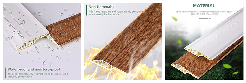 Tấm ốp ch&acirc;n tường ẩn PVC 68 * 17mm