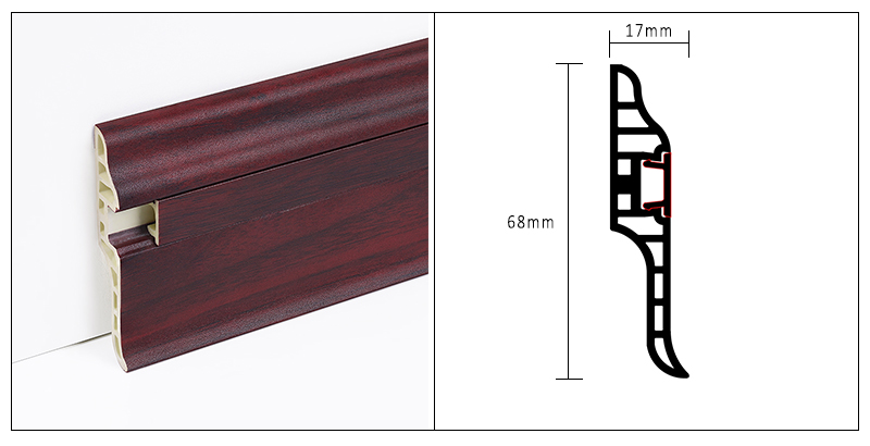 Tấm ốp ch&acirc;n tường bằng nhựa PVC 68 * 17mm