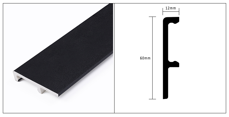 Tấm ốp ch&acirc;n tường kẹp PVC 60 * 12 mm