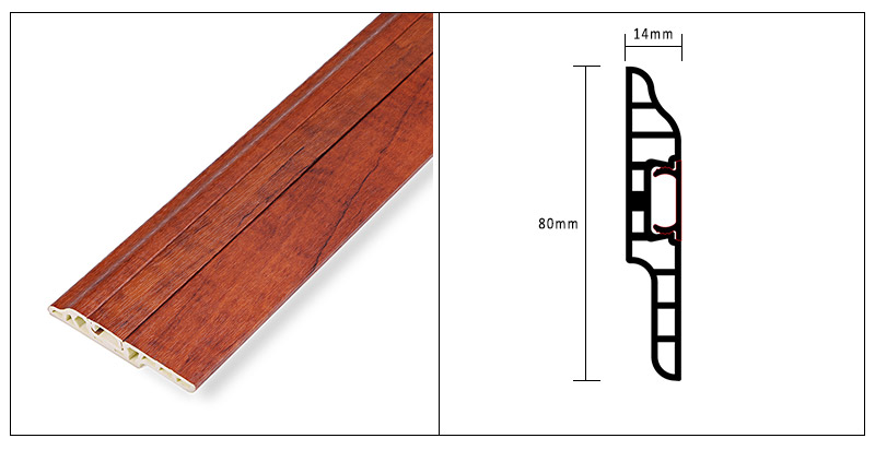 Đường viền m&oacute;ng ẩn PVC 80 * 14mm