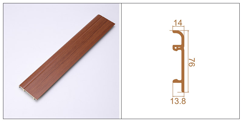 Tấm ốp ch&acirc;n tường kẹp PVC 76 * 14mm
