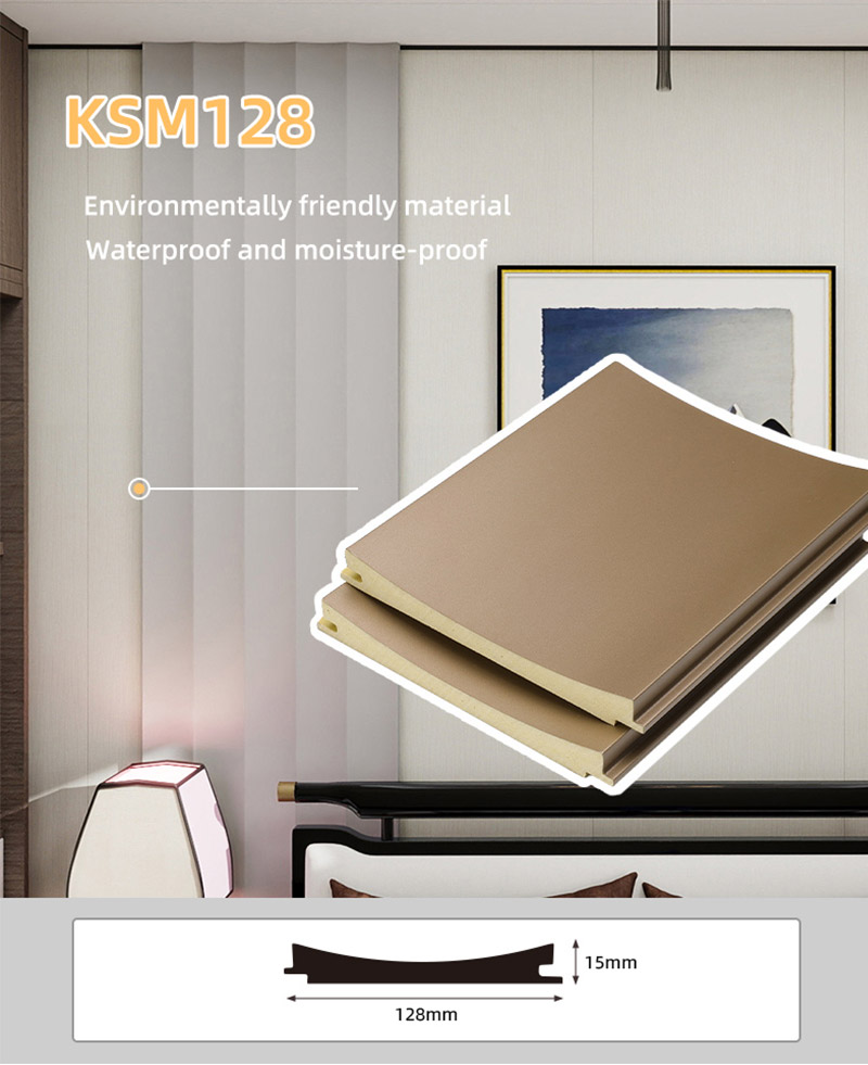 Tấm ốp tường h&igrave;nh v&ograve;ng cung b&ecirc;n trong h&igrave;nh s&oacute;ng 128 * 15mm
