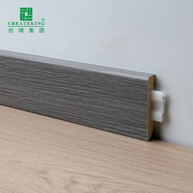 Tấm ốp chân tường bằng nhựa PVC nguyên khối 60 * 12mm