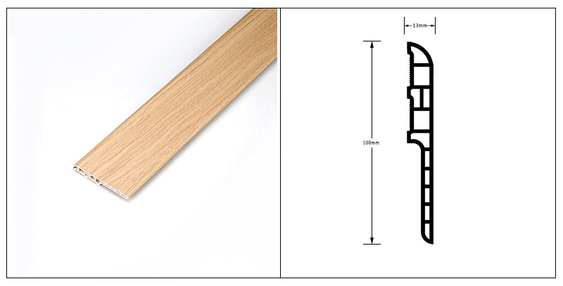 Tấm ốp ch&acirc;n tường cao 100 * 13mm SPC