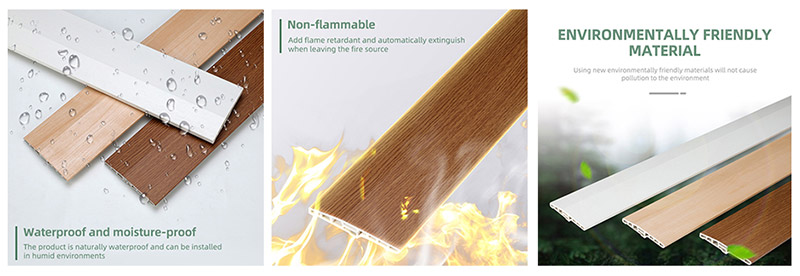 Tấm v&aacute;n ch&acirc;n tường PVC rỗng 100 * 15mm