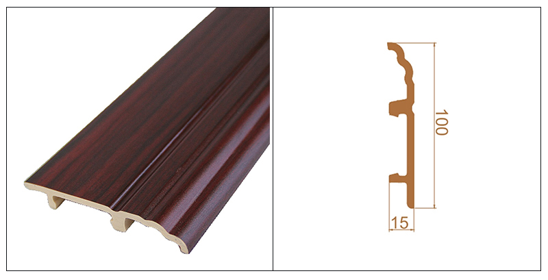 Tấm ốp ch&acirc;n tường kẹp PVC 100 * 15mm