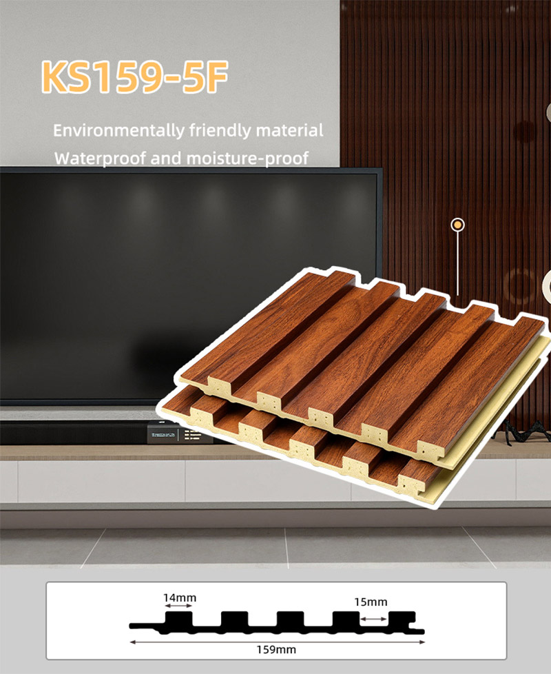 Tấm tường đặc c&oacute; r&atilde;nh v&acirc;n gỗ 159 * 12 mm