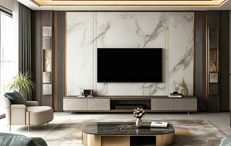&Yacute; tưởng thiết kế tường nền TV