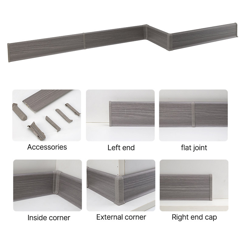 Tấm ốp s&agrave;n PVC 70 * 15mm k&egrave;m phụ kiện