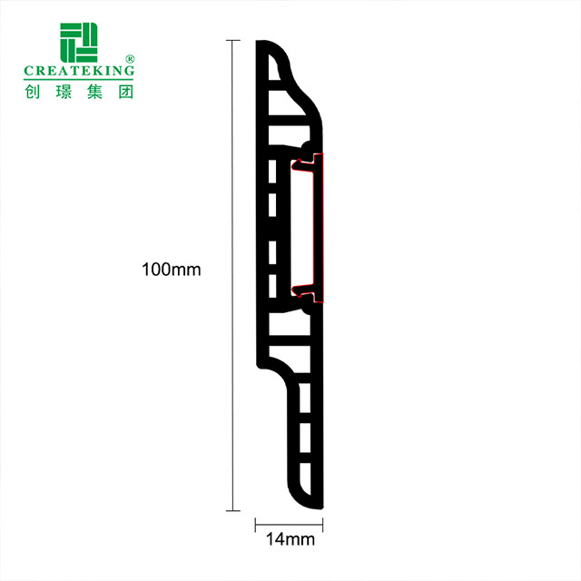 Tấm ốp chân tường ẩn PVC 100 * 14mm