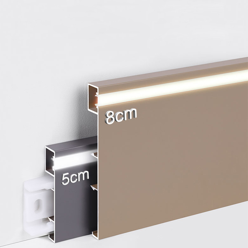 Tấm ốp ch&acirc;n tường hợp kim nh&ocirc;m LED 80 * 9mm