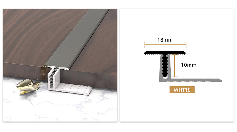 Viền cạnh hợp kim nh&ocirc;m h&igrave;nh chữ T 18 * 11,4mm