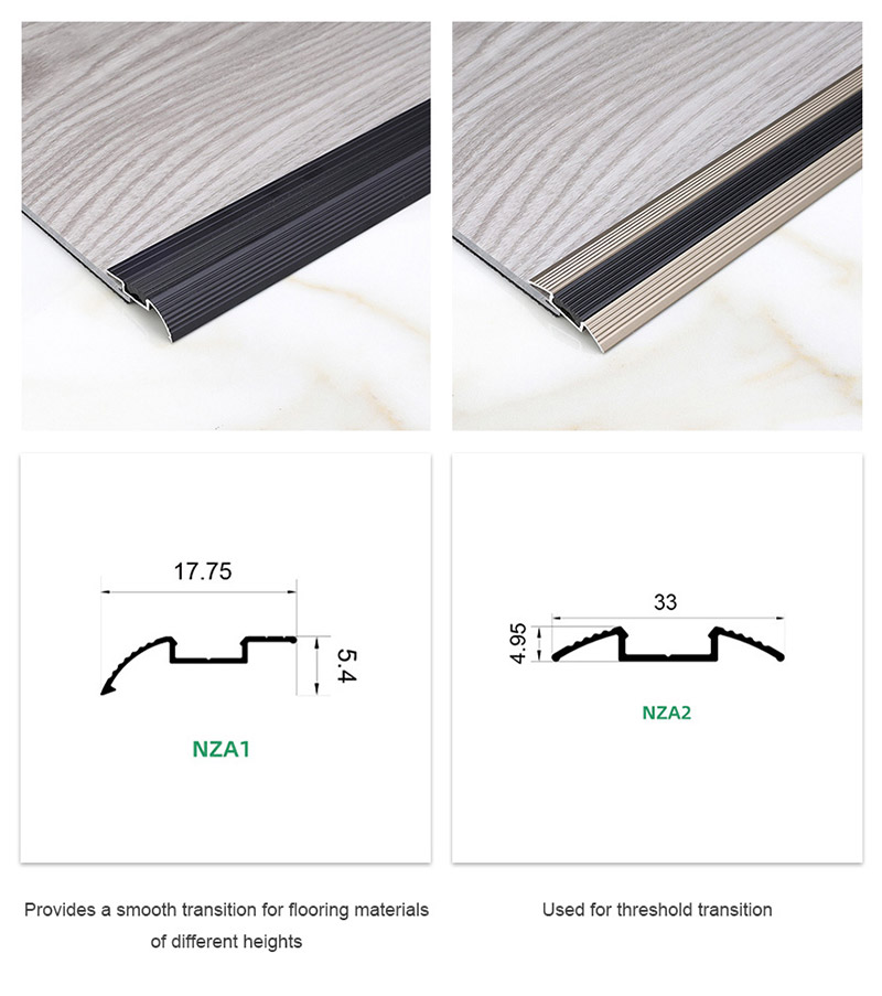  Thanh ngưỡng chống trượt bằng nh&ocirc;m c&oacute; ch&egrave;n cao su