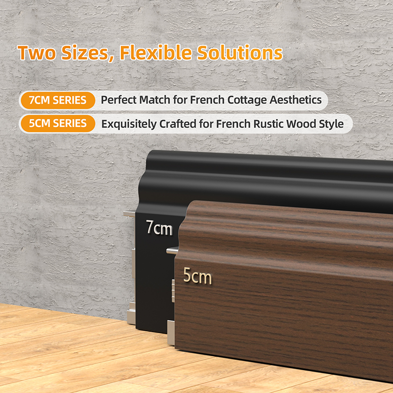 Ván chân tường nhôm kiểu Pháp 70*12mm