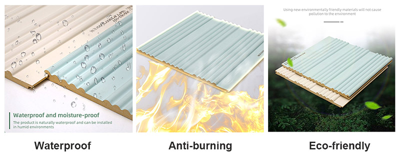 Tấm tường c&oacute; r&atilde;nh cong đặc 164 * 7,8mm