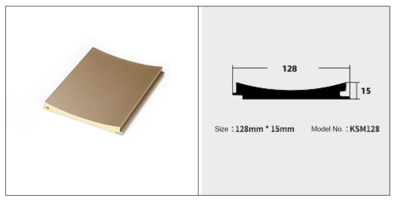 Tấm ốp tường h&igrave;nh v&ograve;ng cung b&ecirc;n trong h&igrave;nh s&oacute;ng 128 * 15mm